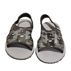 Under Armour Black/Gray/White Camo Sandals